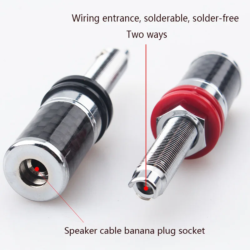 hifi black carbon fiber wiring post HIFI wiring board rhodium plated panel amplifier connection speaker cable banana plug socket