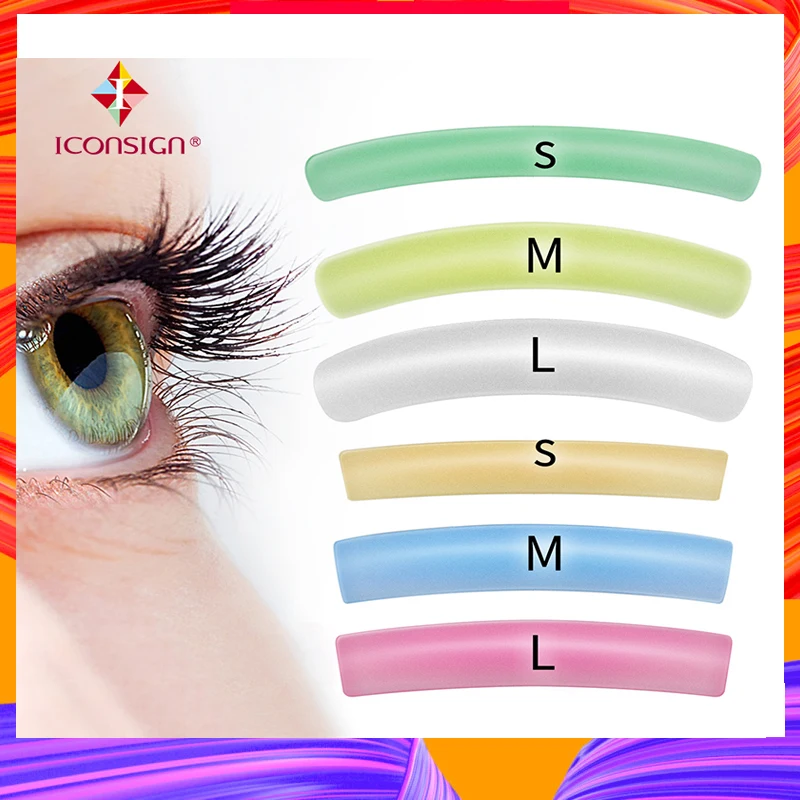 ICONSIGN Colorful Lash Lift Pad 6 Size Flat S/M/L Curl 12 Pcs ICONSIGN Lash Perm Rods Eyelashes Patches EyeLash Beauty Tools