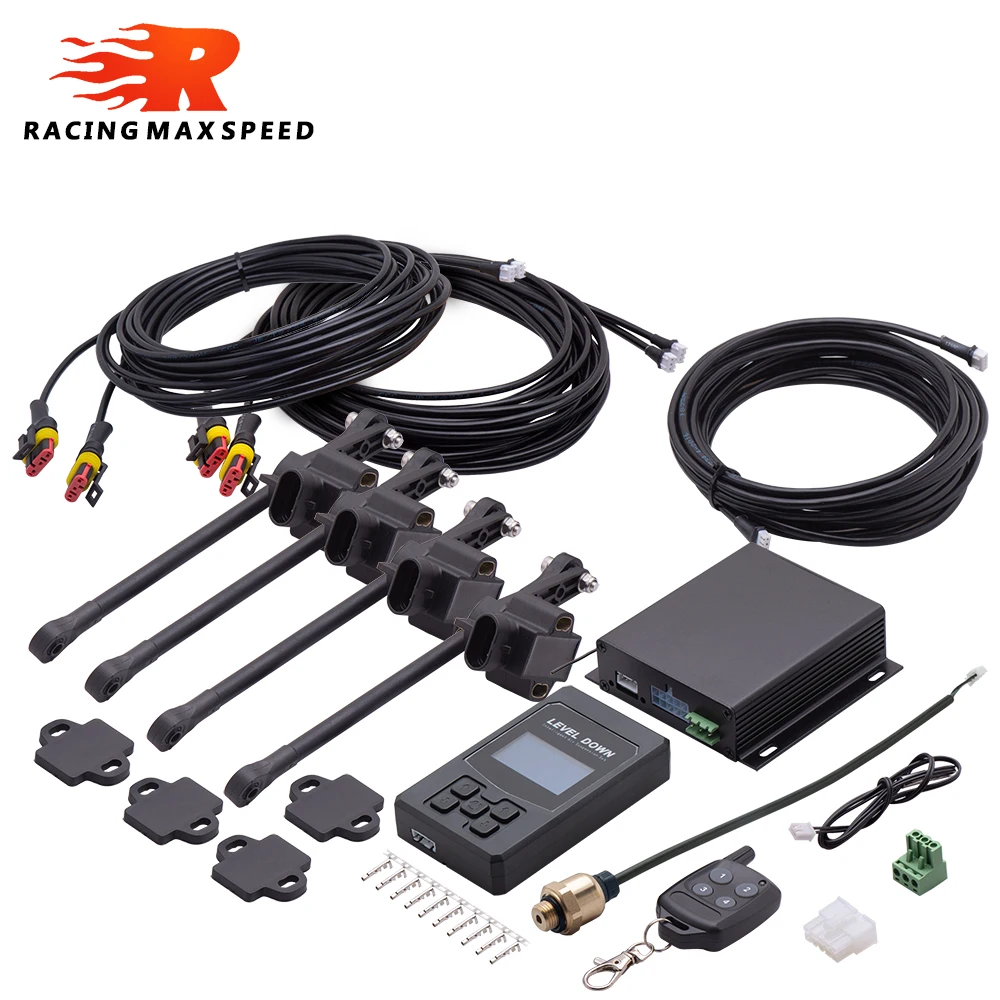 Universal 4 Threads Auto Air Bag Suspension Electronic Control System, with Height Sensor, Bluetooth Remote & Wire Control for P