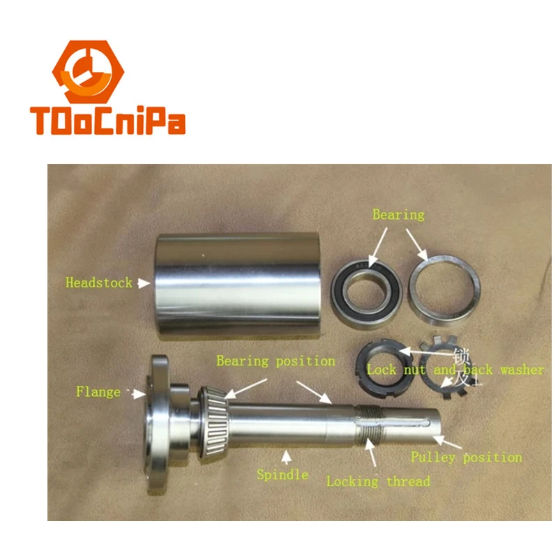 Torno Pequeno do Eixo de Alta Resistência com Flange sem Mandril Carpintaria Torno Headstock Montagem 80 100 125 160