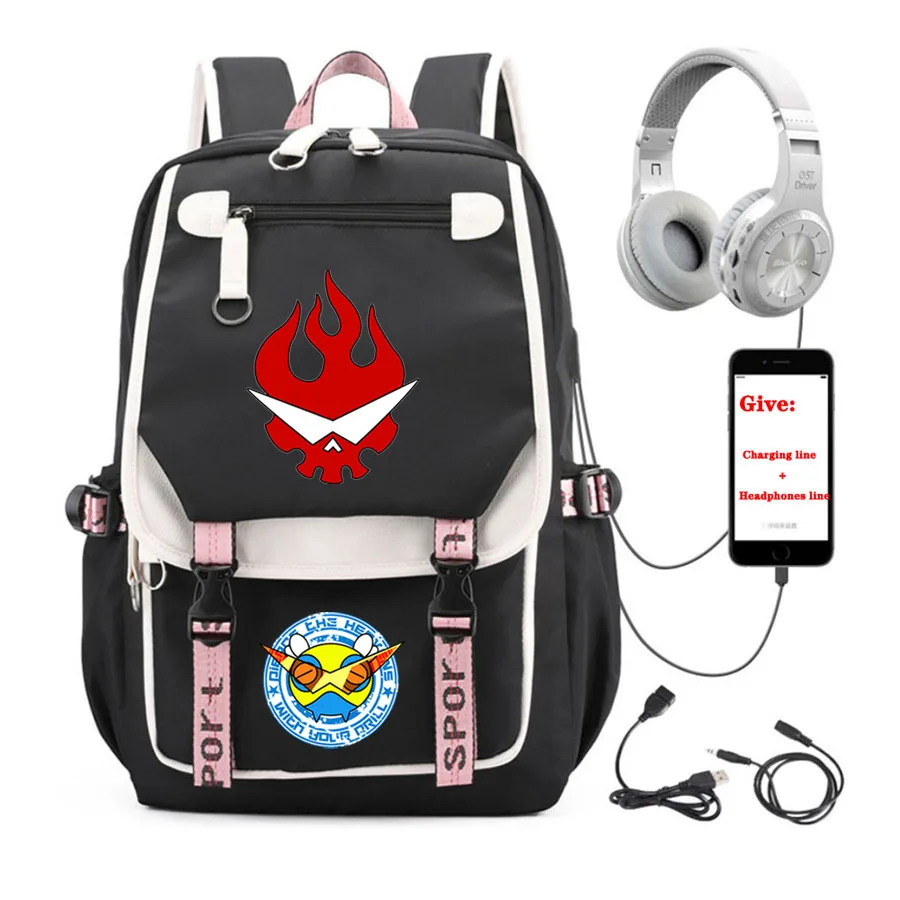 

anime Tengen Toppa backpack Women men Travel Backpack student School book Bag USB Charging teenagers Laptop packsack