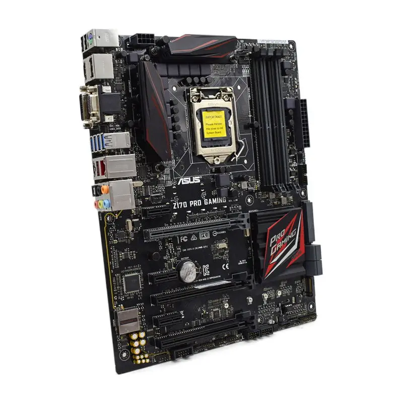 Imagem -02 - Placa-mãe Gaming Asus-z170 Pro Lga 1151 Intel Z170 Suporta Cpu Core I56500 I77700 6300 6100 Ddr4 64g Pci-e 3.0 M.2 Atx