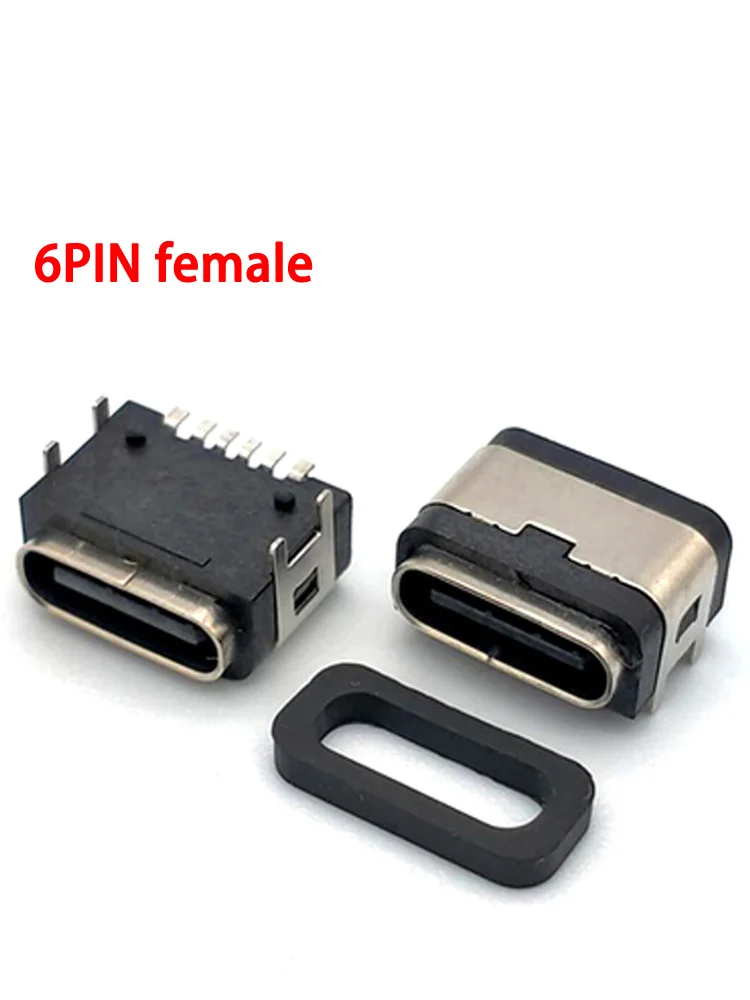 

IPX7 Type c Micro 6P Female Seat USB Charging Waterproof Connector Jack Charging Port Socket Power For Lenovo HUAWEI PhoneTablet