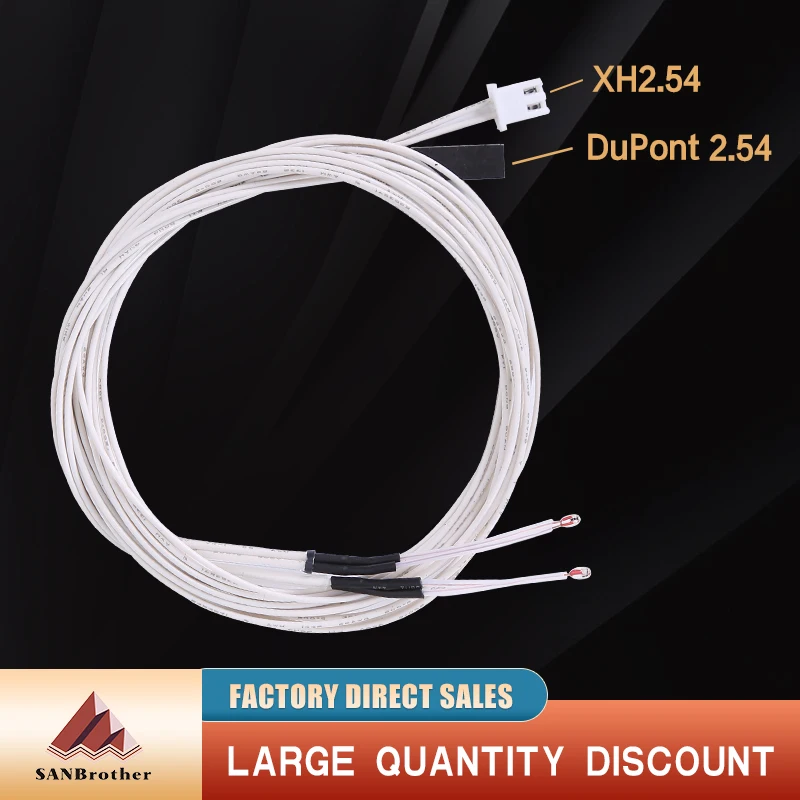 مقاوم 100K ohm NTC 3950 أجهزة الاستشعار الحرارية مع Dupont/XH2.54 للطابعة ثلاثية الأبعاد Reprap أجزاء سخان درجة الحرارة كابل