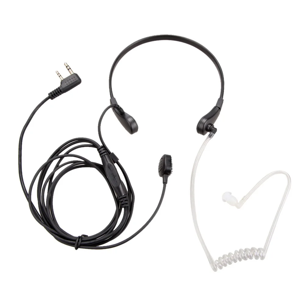 2Pin PTT Covert Acoustic Tube Earpiece Headset Mic for Baofeng Kenwood UV-5R Radio Microphone Earphone Earbud Earpiece Headphone