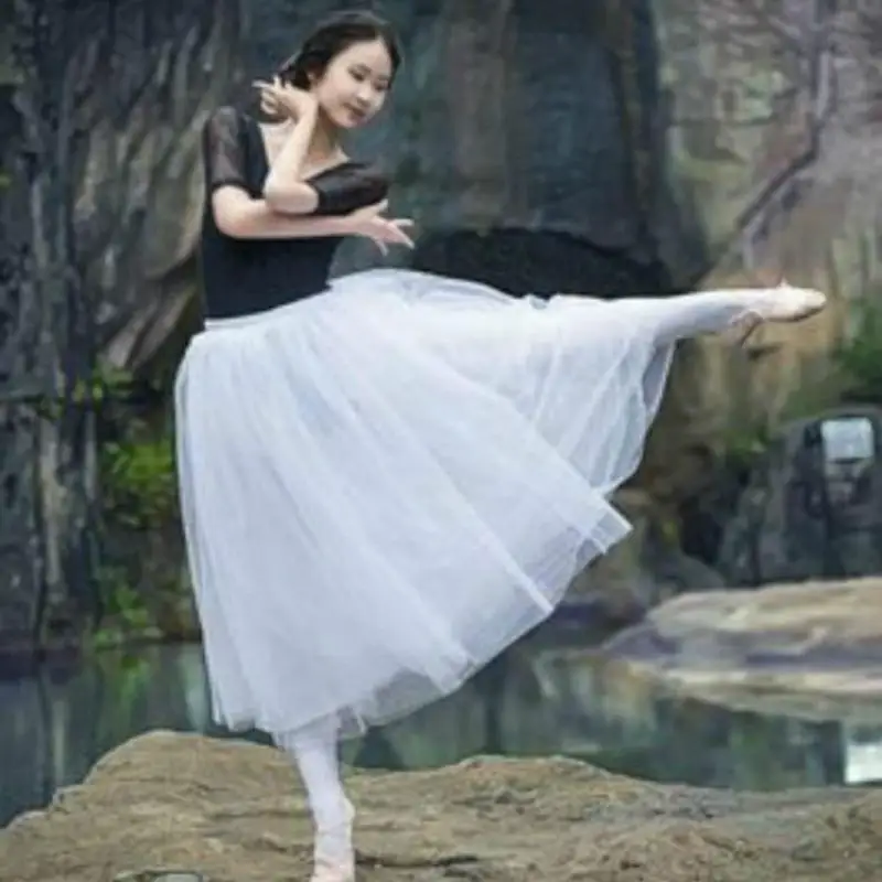 Váy Ballet Dài 80Cm Ba Lê Tutu Ballerina Tutus Cô Gái Ballerina Trang Phục Nữ Tutu Ba Lê Trữ Tình 2 Lớp Voan Với lớp Lót