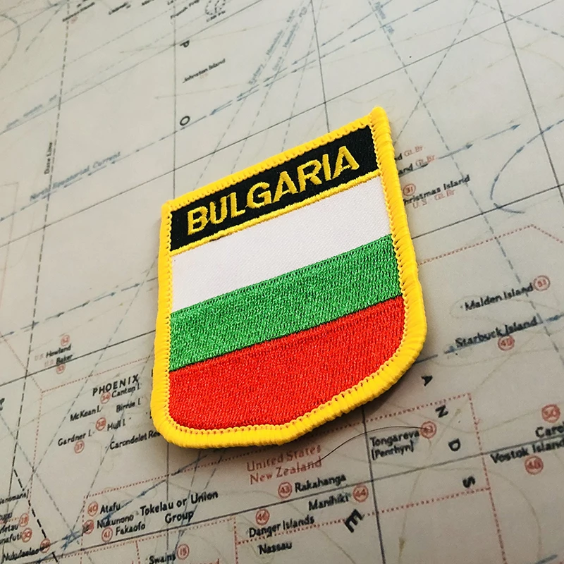 Bandiera nazionale della Bulgaria patch per ricamo distintivo scudo e spilla di forma quadrata un Set sulla decorazione dello zaino del braccialetto