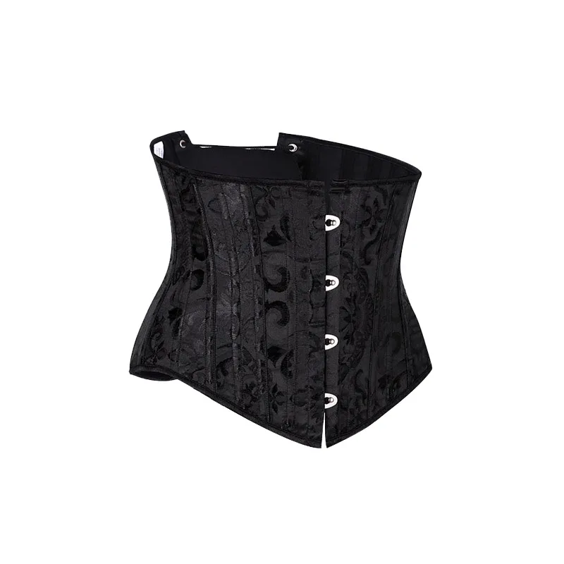 23cm Short Torso 24 Spiral Steel Boned Corset Floral Slimming Waist Shapewear Jacquard Underbust Corset Gothic Busiter 8130