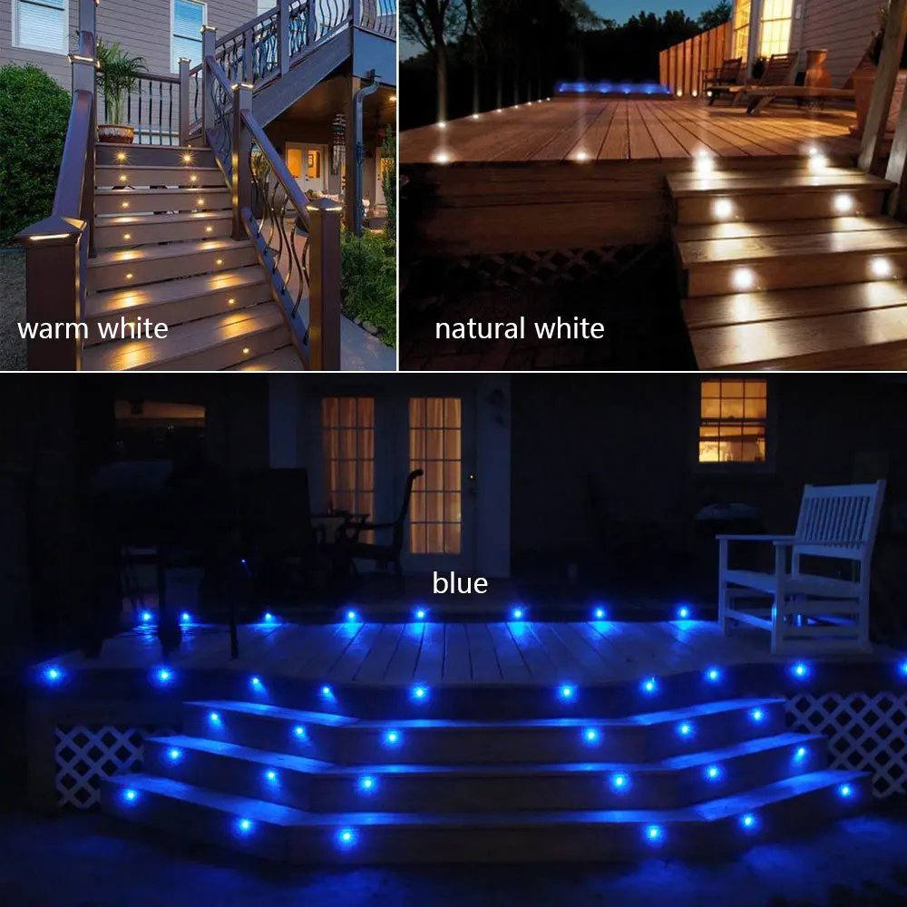 Led Deck Light Kit DC 12V Waterproof Underground light 2835 Stainless Steel Recessed Garden Lamps Stairs Outdoor Led Spotlight