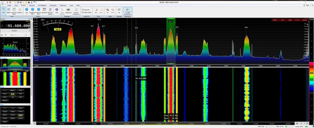 Odbiornik radiowy ADC SDR 1KHz-1800MHz 16-bitowa szerokopasmowa stacja radiowa 32mhz HF UHF VHF