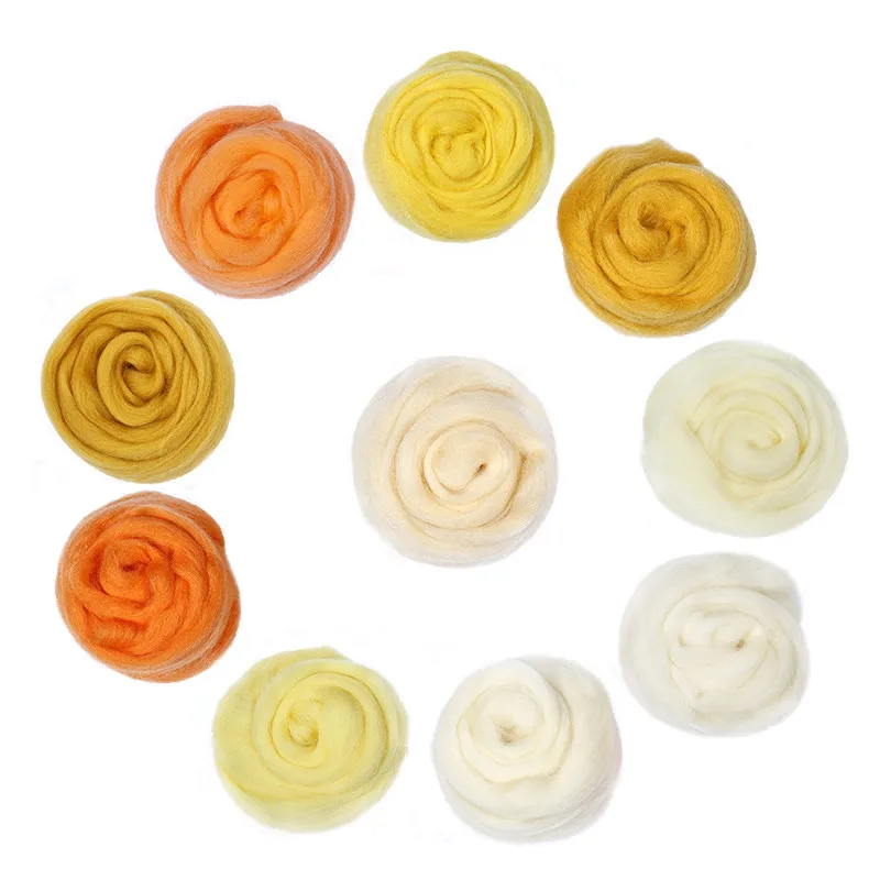 MIUSIE Merino Needle Felting Wool Soft Roving Wool Fibre Handcraft Flower Animal Sewing Projects Wet Felting DIY Doll Needlework