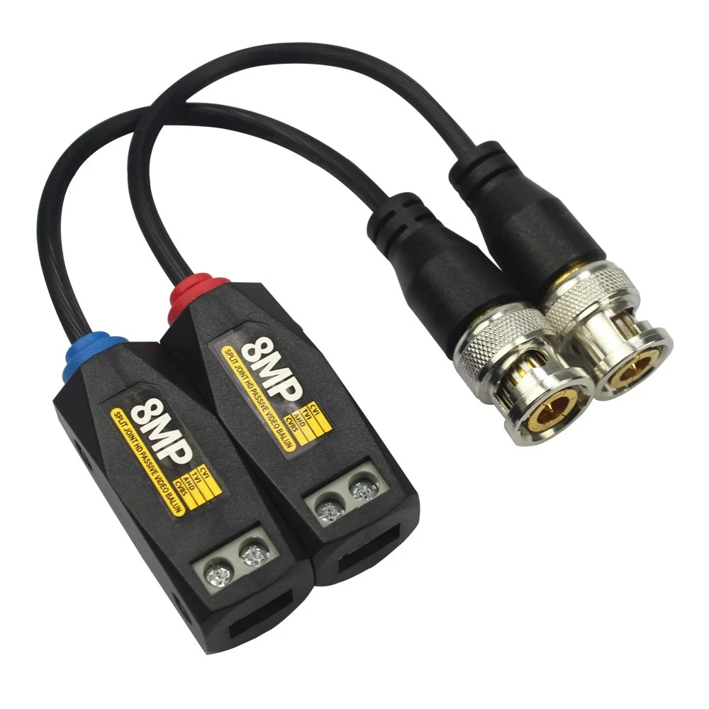 10 Pairs 8MP Passive Video Balun Twisted Transmitter HD Transceiver CCTV Cable for 2MP 5MP 8MP AHD CVI TVI CVBS Camera