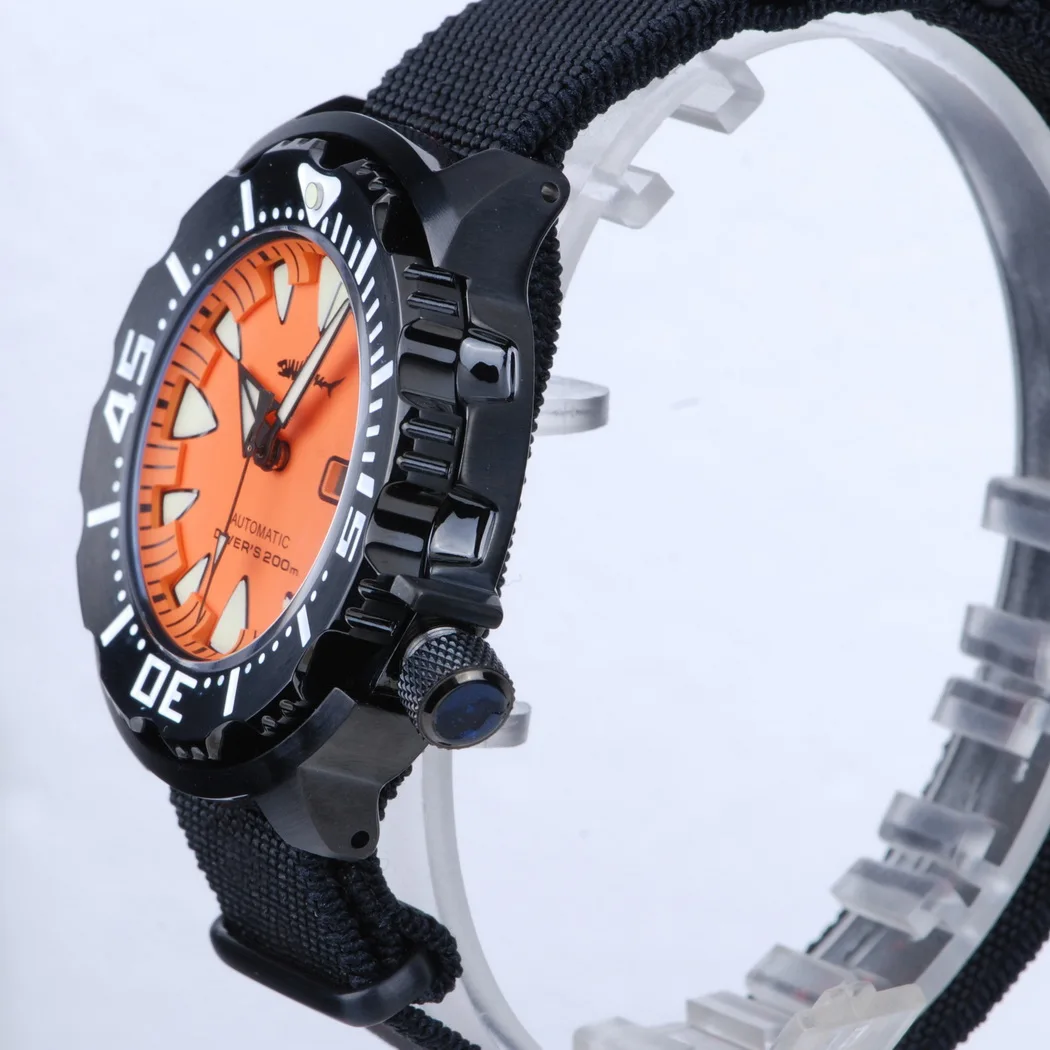 Heimdallr Men Diver Watch 45.3mm Automatic Mechanical Wristwatch 20Bar Waterproof C3 Luminous Sport Sapphire Mirror NH35