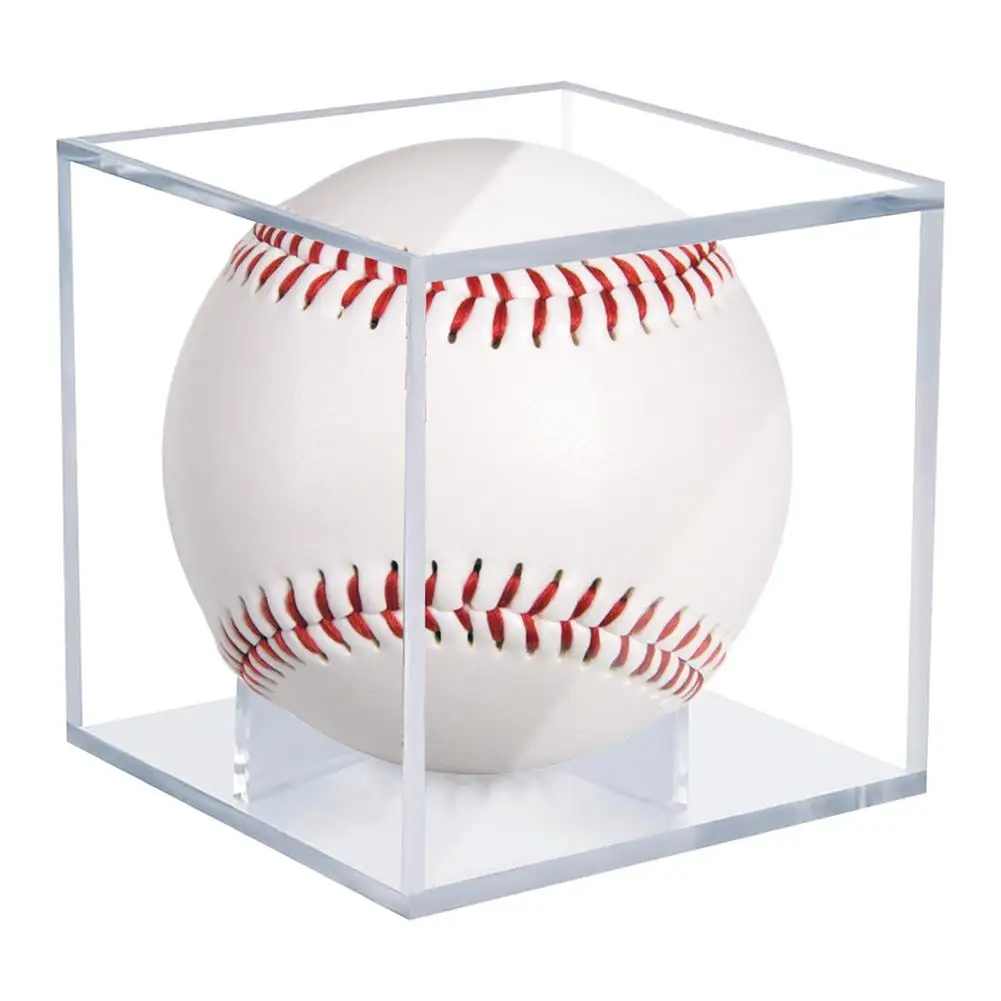 

8x8cm Square Transparent Acrylic Balls Box Baseball Display Case Golf Tennis Ball Souvenir Storage Holder