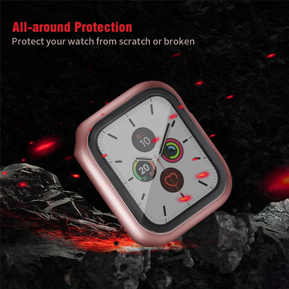 Protector de pantalla de vidrio templado 3D para Apple Watch Series 7 6 5 4 3 2 Se 9H, película protectora a prueba de golpes para Iwatch 38 40 42 44mm
