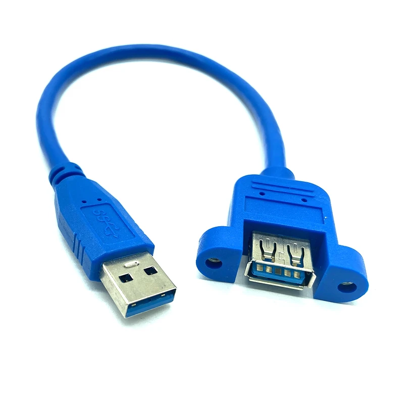 Kabel USB 3.0 przedłużacz 3.0 przedłużacz męski na żeński podwójny ekranowany Panel z mocowaniem na śruby 0.3M 0.6M 1M 1.5M 3M