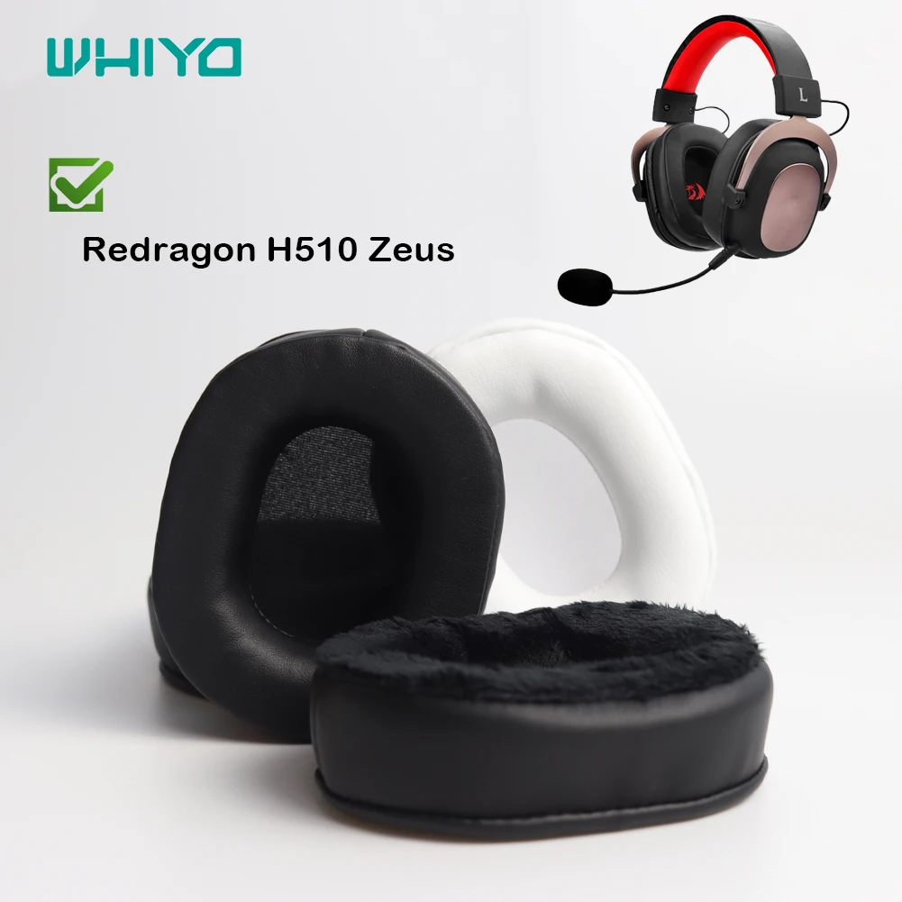 Whiyo Replacement Velvet Ear Pads for Redragon H510 H 510 H-510 Zeus Headset Parts Earmuff Cover Cushion Pillow