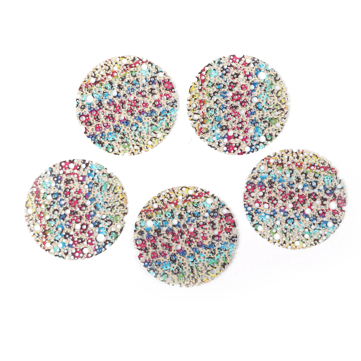 Iron Based Alloy Enamel Painting Pendants Round Green Multicolor Butterfly Filigree 38mm(1 4/8\