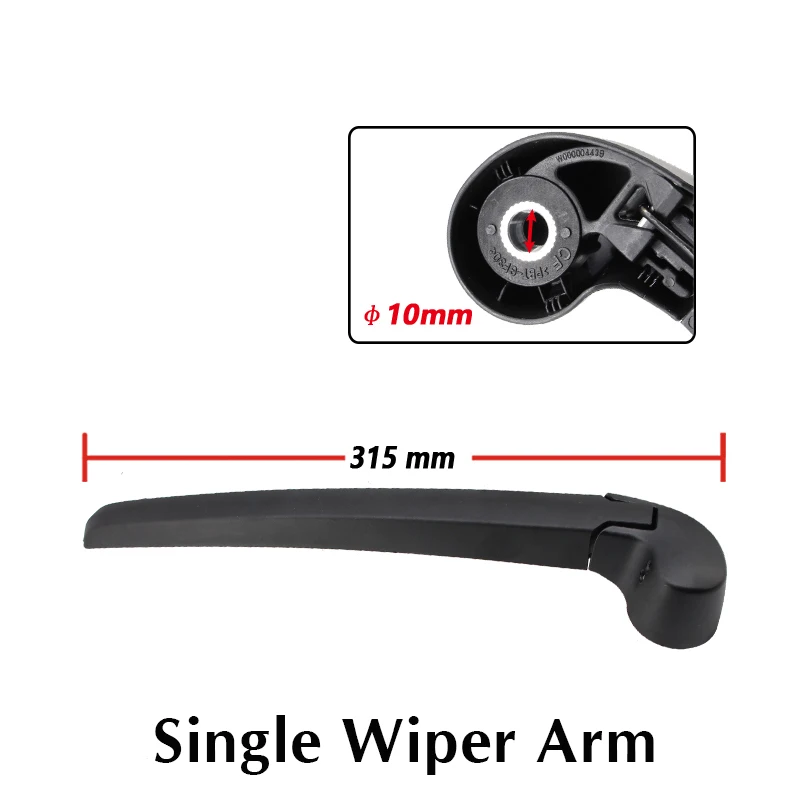 KAWOO Car Rear Wiper Blades Back Window Wipers Arm For AUDI Q3 Hatchback 2011 2012 2013 2014 2015 2016 Auto Windscreen Blades