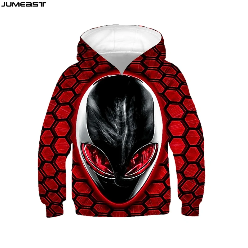 Jumeast Brand Men Women 3D Printed Children Sweatshirt Alien UFO Long Sleeve Kids Cap Hoody Sport Pullover Hoodies