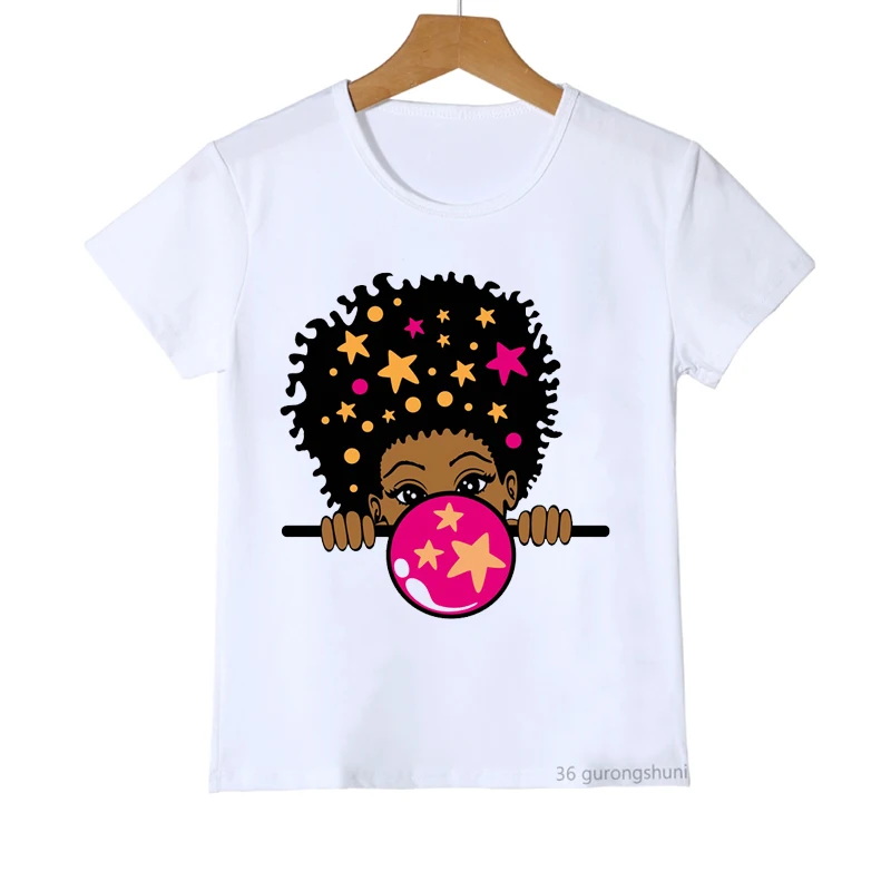 Sport Black Girl With Basket Ball T-Shirts Summer Fashion Black Black Girls T Shirts Cute Baby Tshirt Girls Short-Sleeved Tops