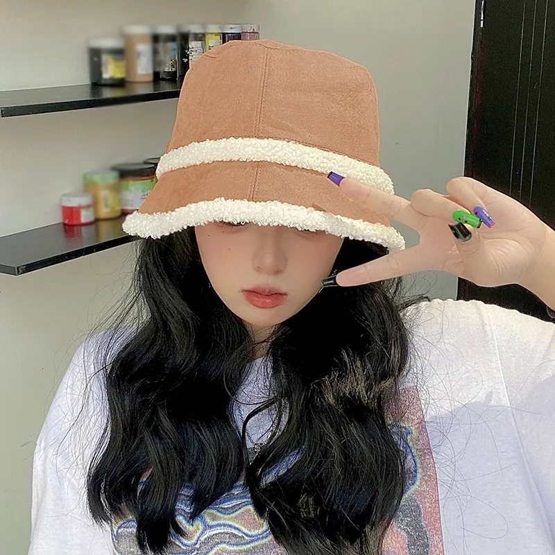 ReversibleBucket Hat for Women Thick Warm Comfy Fisherman Cap  Windproof Headwear 56-58cm