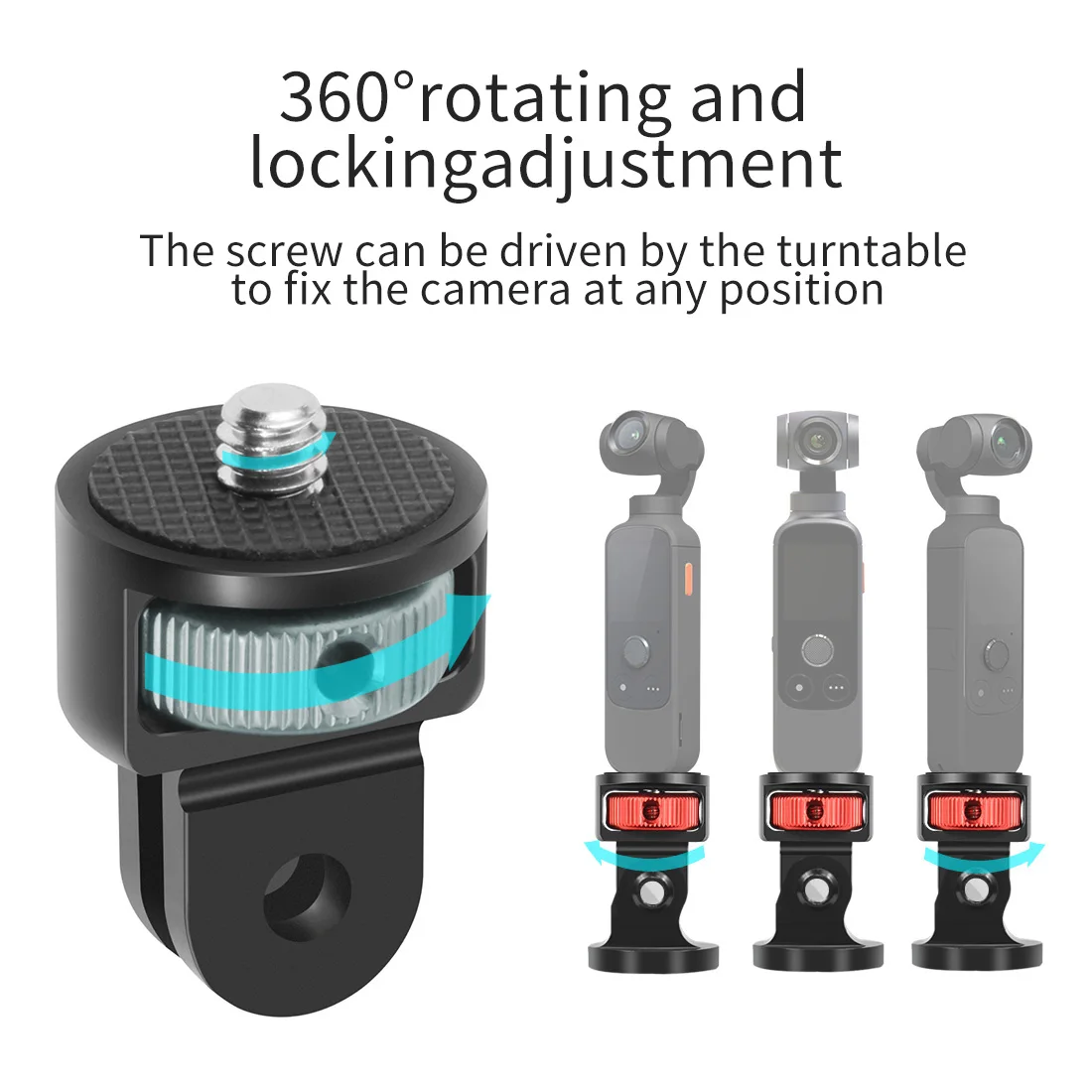 Universal 1/4 Schraube Konverter Halterung Mini Stativ Adapter 360 Schwenkbar mit M5 Rändelschraube für Gopro Hero Insta360 DJI Action Kamera – Detail 14