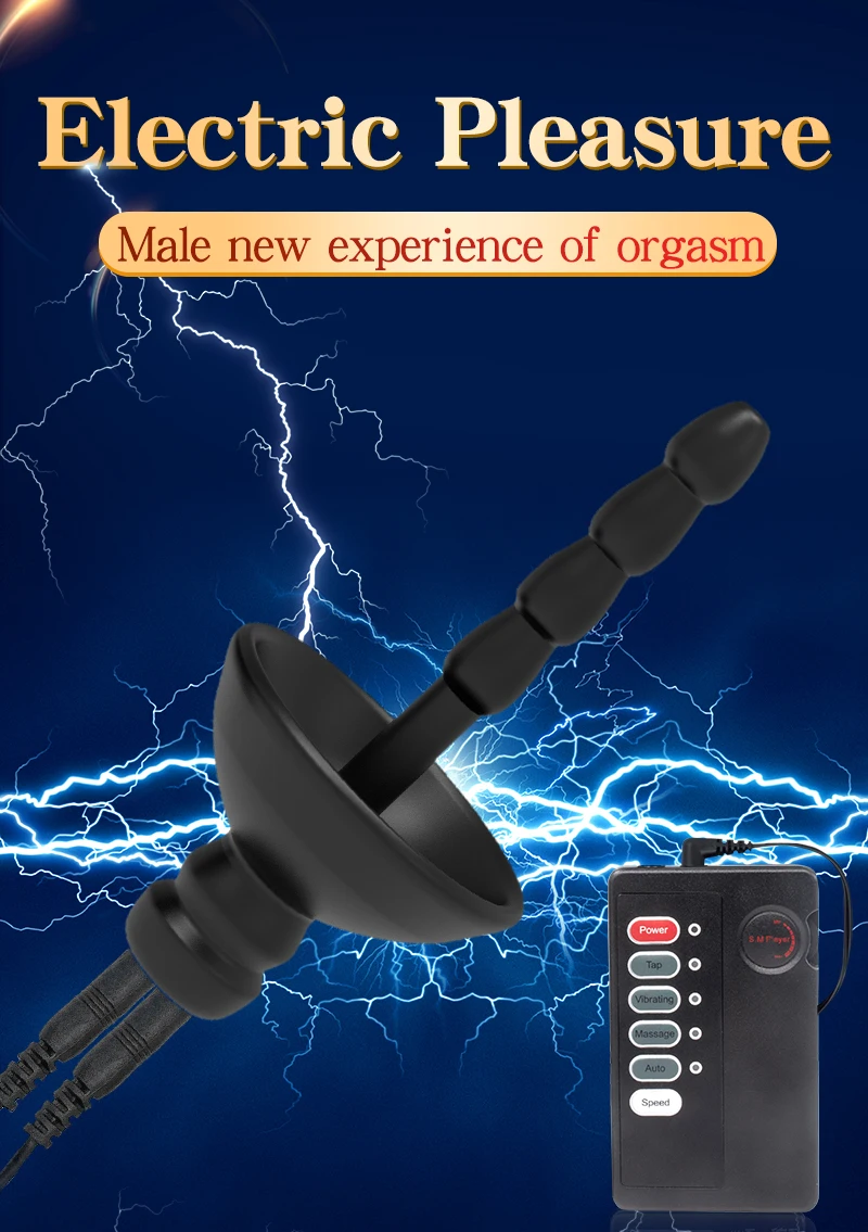 Dilatador de catéter uretral para hombres, juguetes de estimulación sexual eléctrica, con ondas de descarga eléctrica, enchufe de pene de silicona, Bdsm, masturbador