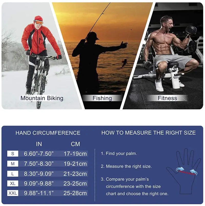 Winter Gloves For Men Women Touch Screen Glove Cold Weather Warm Gloves Workout Gloves Running Cycling Training Bicycle Football