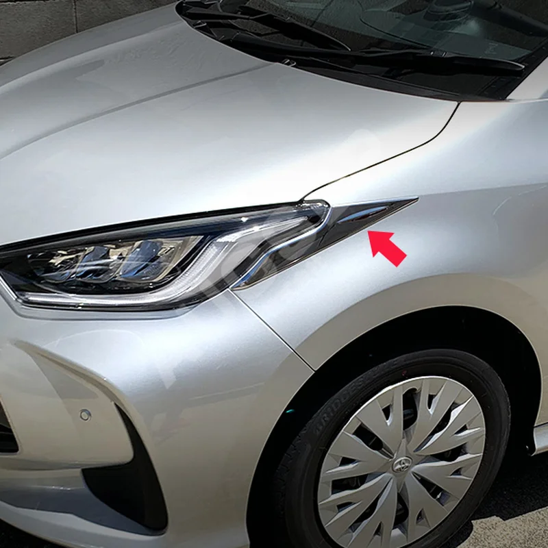 2pcs Car Headlight Trim for TOYOTA YARIS KSP210 MXPA1 MXPH1 2020 Chrome Stainless Steel Car Styling Accessories