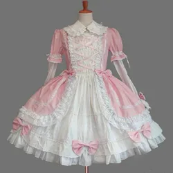victorian dress kawaii girl gothic lolita op loli cosplay Gothic palace sweet lolita dress vintage lace bowknot peter pan collar