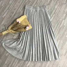 Women's Long Pleated Suede Skirt 2024 #3