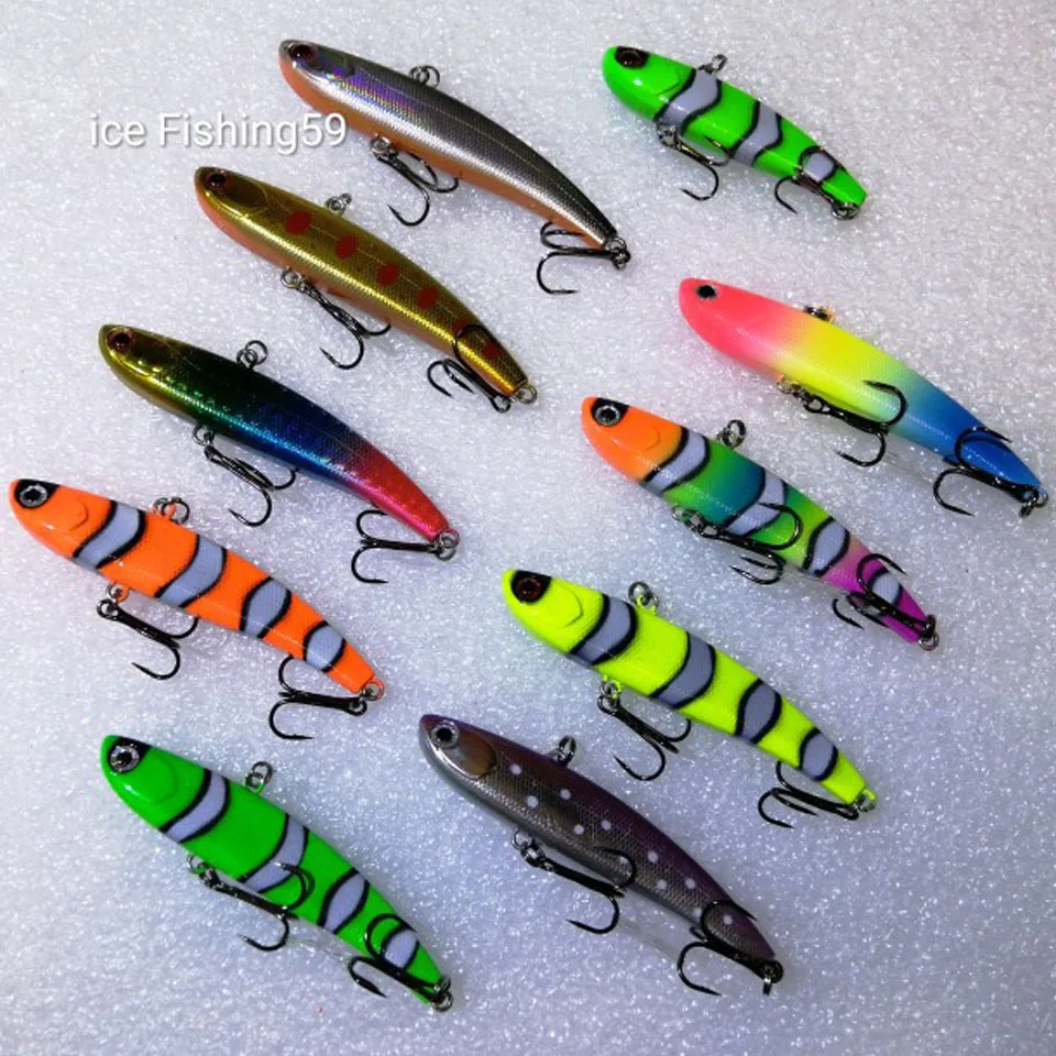 WALK FISH 1PC 7.9cm 14g Best VIB Fishing Lures Hard Bait Artificial Sinking Mute Winter Ice Fishing Vibration Bait For Bass Pike