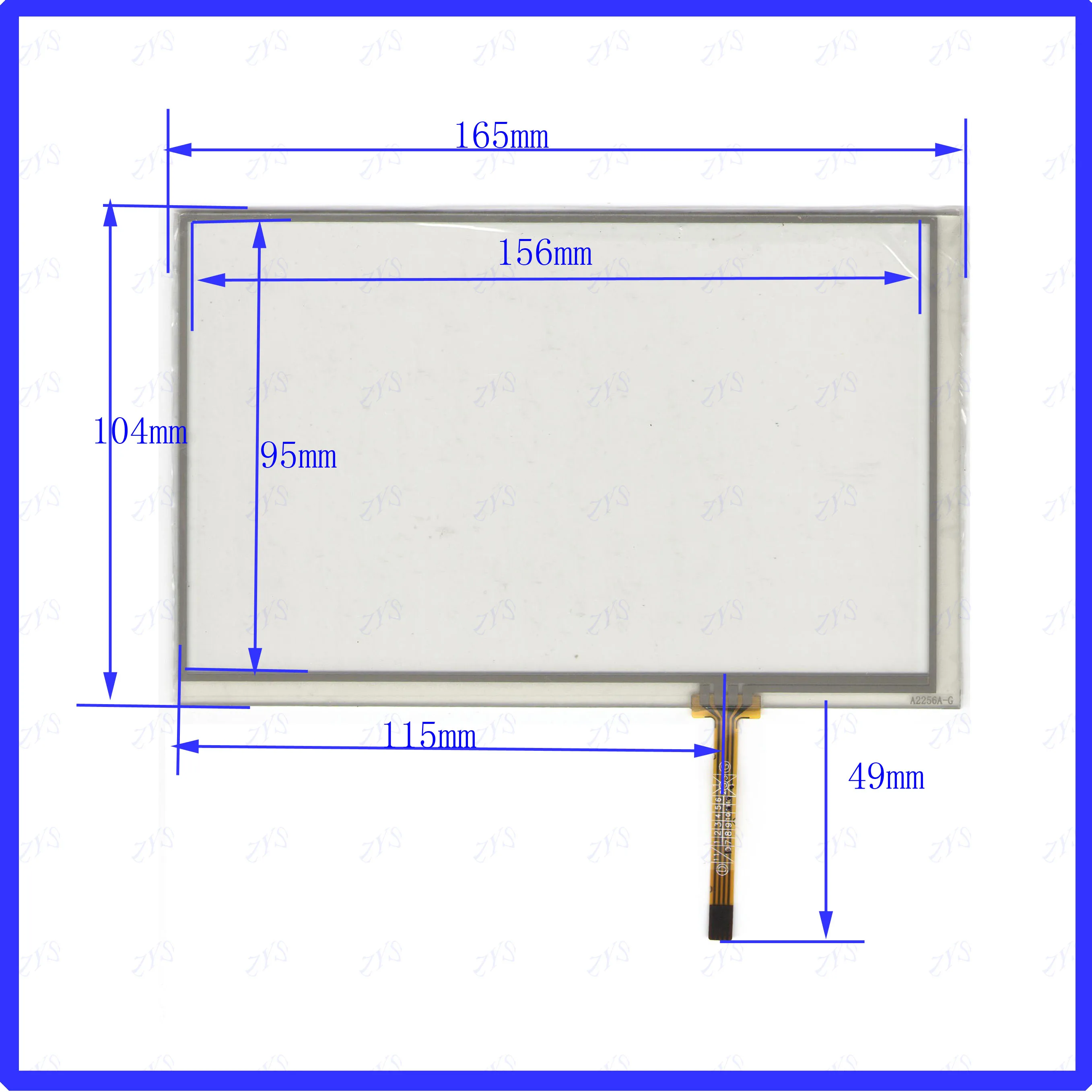 

ZhiYuSun A2256A-G 165*104mm 7inch 4-wire resistive touch panel for Car DVD, GPS Navigator screen glass this is compatible