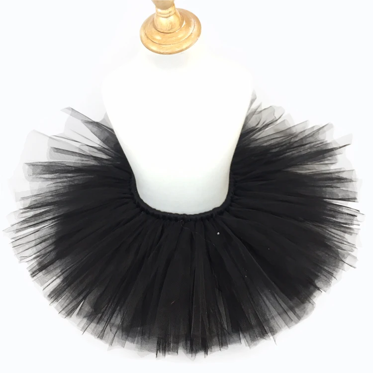 Cute Baby Black Tutu Skirts Girls Ballet Tutus Pettiskirt Underskirts with Cat Hairbow Kids Halloween Party Costume Skirts Cloth