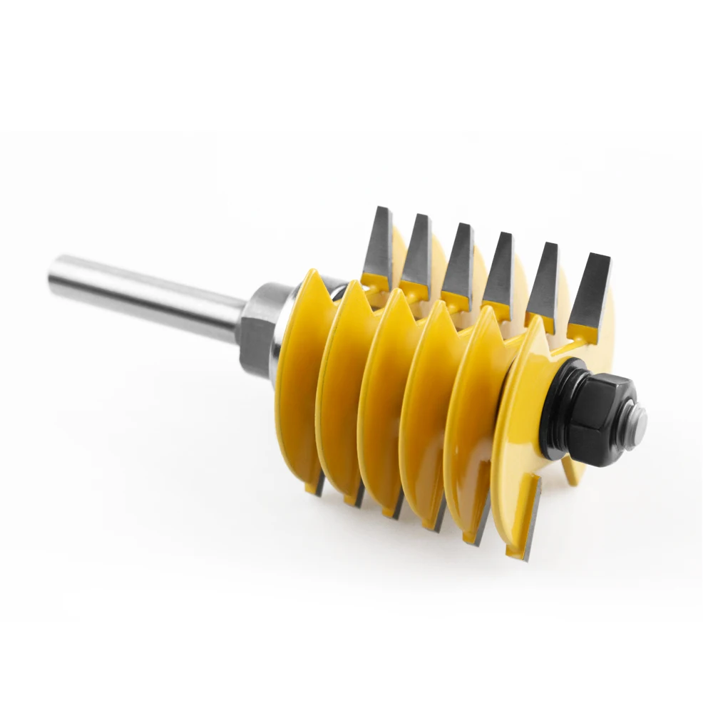 LAVIE Bit Router jari bisa disesuaikan, 1 buah 8mm 12mm 1/2 "Shank baru 2 gigi sendi Tenon Cutter kelas industri untuk alat kayu