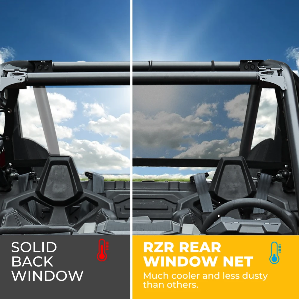 UTV Summer KEMIMOTO 2020-2023 RZR High-quality Nylon Rear Window Shade Net Compatible with Polaris RZR RZR PRO XP / XP 4