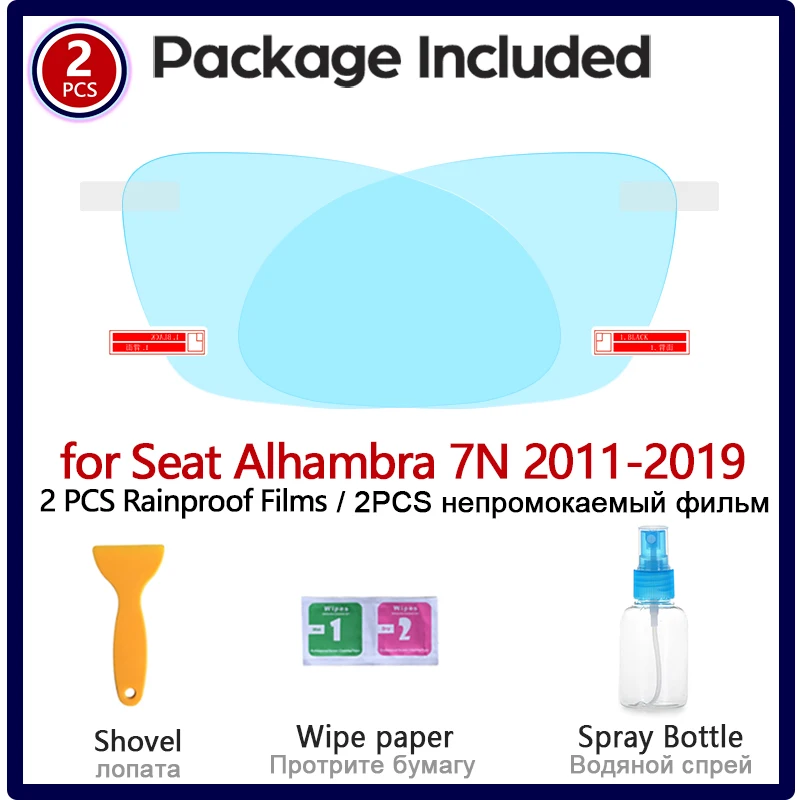 for Seat Alhambra 7N 2011~2019 Full Cover Anti Fog Film Rearview Mirror Rainproof Anti-Fog Films Clean Car Accessories 2012 2018