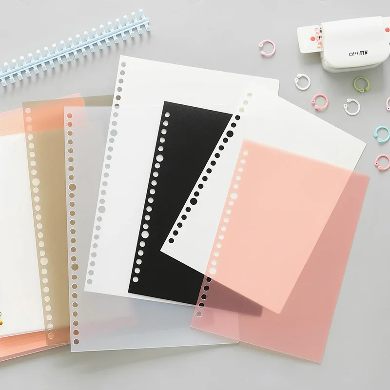 2 Sheets B5 A5 26 20 Holes Binder Transparent PP Loose-leaf Cover Index Divider Separator Notebook Accessory Stationery