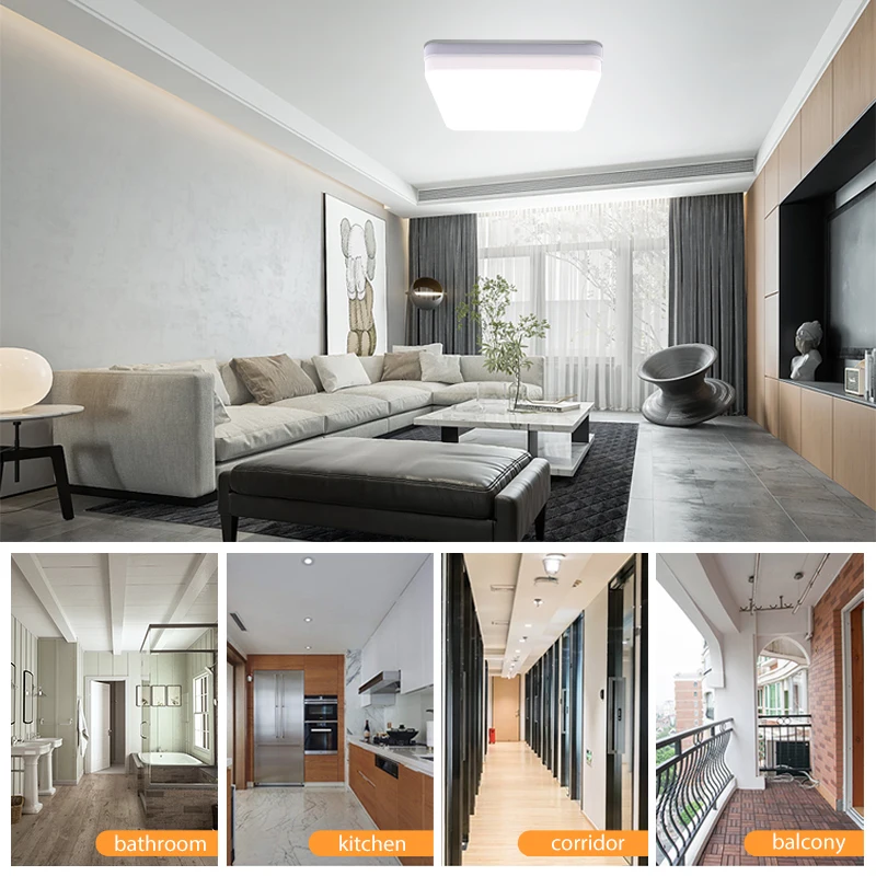 Ultra Thin LED Ceiling Lamp 18W 24W 36W 48W 85-265V LED Modern Panel Light Surface Mount Flush Panel Light for Bedroom Kitchen
