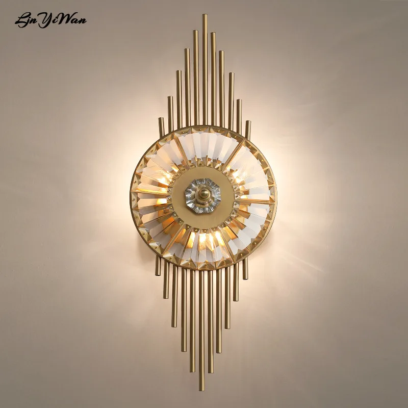 

Новая китайская настенная лампа, роскошная спальня, гостиная, прикроватная лампа, современная хрустальная лампа для коридора, новая лампа д...