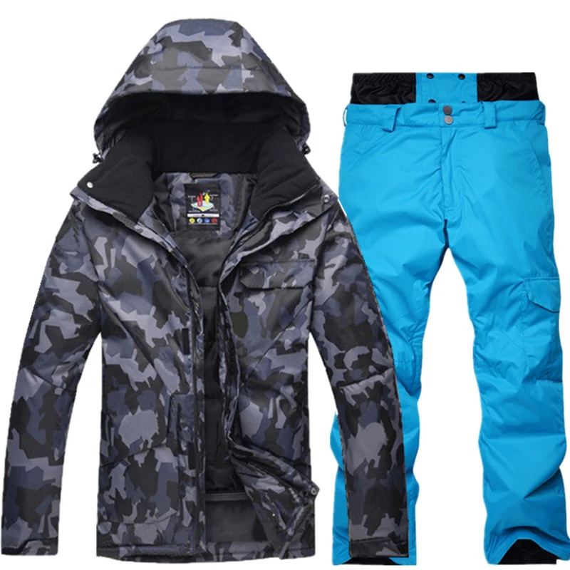 Waterproof Ski Suit Sets for Men, Snow Clothing, Outdoor Sports, Snowboarding Wear, Breathable Jackets, Strap Pant, Plus Size