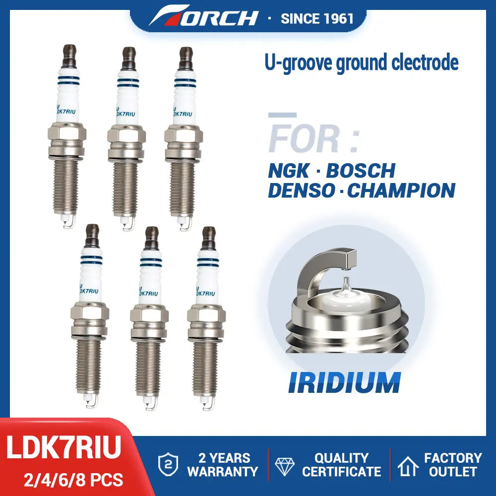 Auto Resistor Iridium Bujia Spark Plug TORCH LDK7RIU for CHERY HYUNDAI KIA PEUGEOT Longer Life Time