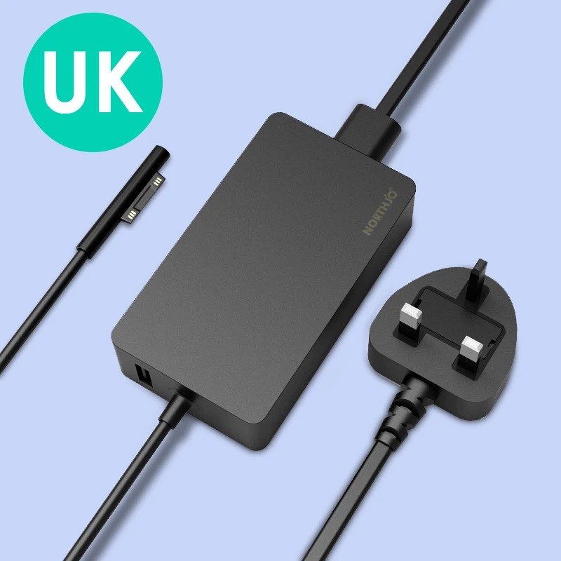 Imagem -04 - Northjo 44w 15v 2.58a Adaptador de Alimentação Carregador para Novo Microsoft Surface Pro x Superfície Livro Portátil go A1800