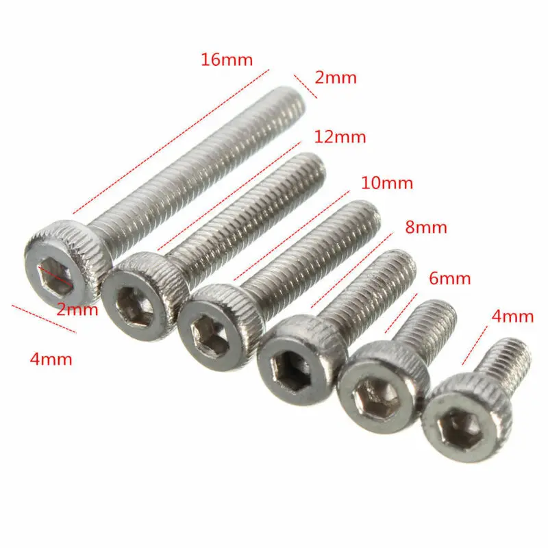 Viti a testa cilindrica con esagono incassato M2 bulloni a brugola cilindrici lunghezza 4mm-16mm acciaio inossidabile 304