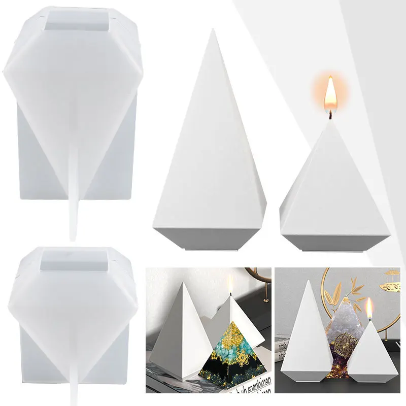 2024 New Base Ogan Energy Pyramid Silicone Mold Decorative DIY Epoxy Resin Crystal Crafts Ornaments Form for Candles Resin Art