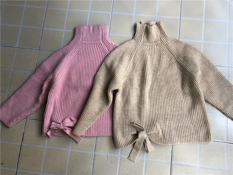 Spring Children Baby Sweaters Solid Color Turtleneck Boys and Girls Sweaters Knit Kids Pullover Casual Baby Girl Clothing 1-5 Y