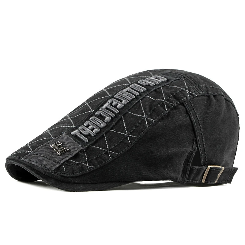 Sombreros informales para hombre, boinas Retro, sombrero para mujer, viseras de algodón, gorras planas bordadas en espiga, gorra de vendedor de periódicos con visera de artista