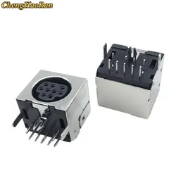 2Pcs/Lot LCD TV S-video 9 Pin Mini Din Socket Connector shield Right Angle through hole Mini Circular DIN Receptacle Socket