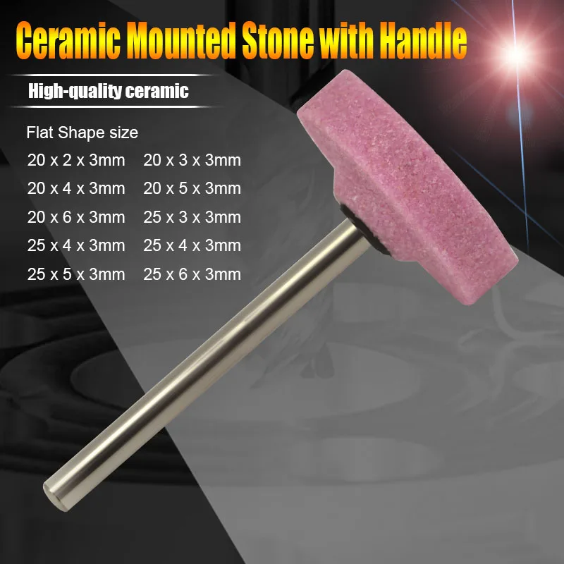 TuGe 100pcs/lot Flat shape Ceramic Mounted Point Grinding Stone Head Grinding wheel Abrasive Grinding head for Metal mending